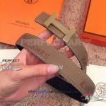 Perfect Replica Belt Hermes Khaki Leather With Gold Khaki Face Buckle